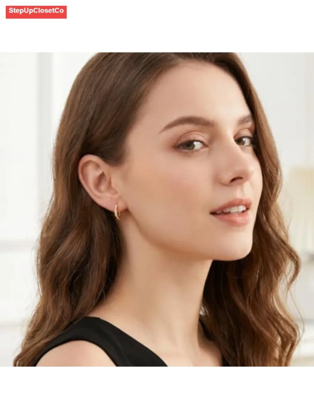 14K Gold Plated Hoop Earrings for Women Twisted Rope Huggie Jewelry Gift